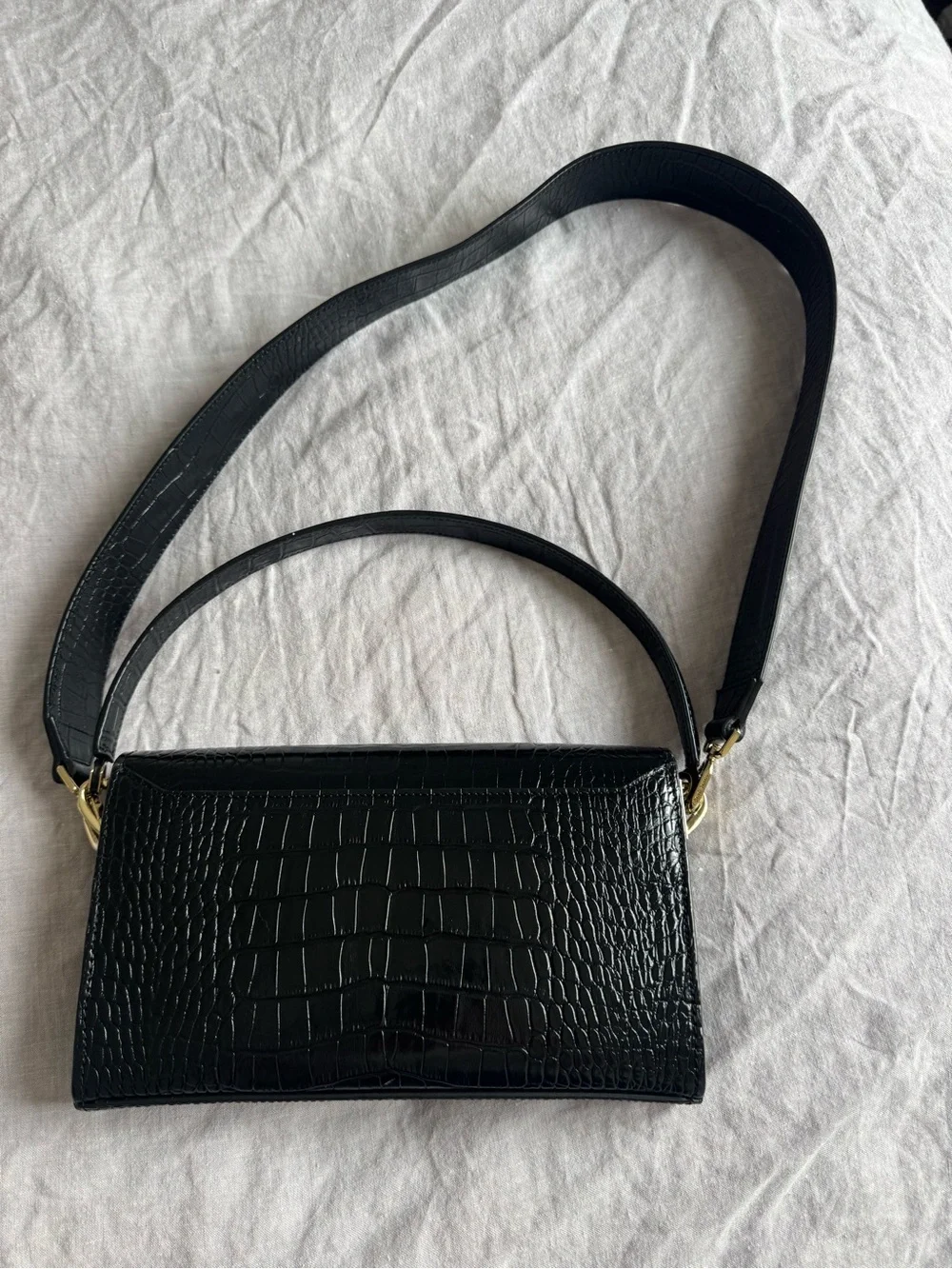 Anine Bing Colette Croc Shoulder Bag